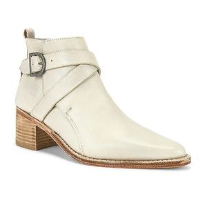 New Free People Back Loop Ankle 8.5 Bone Soft Leather Western Bootie